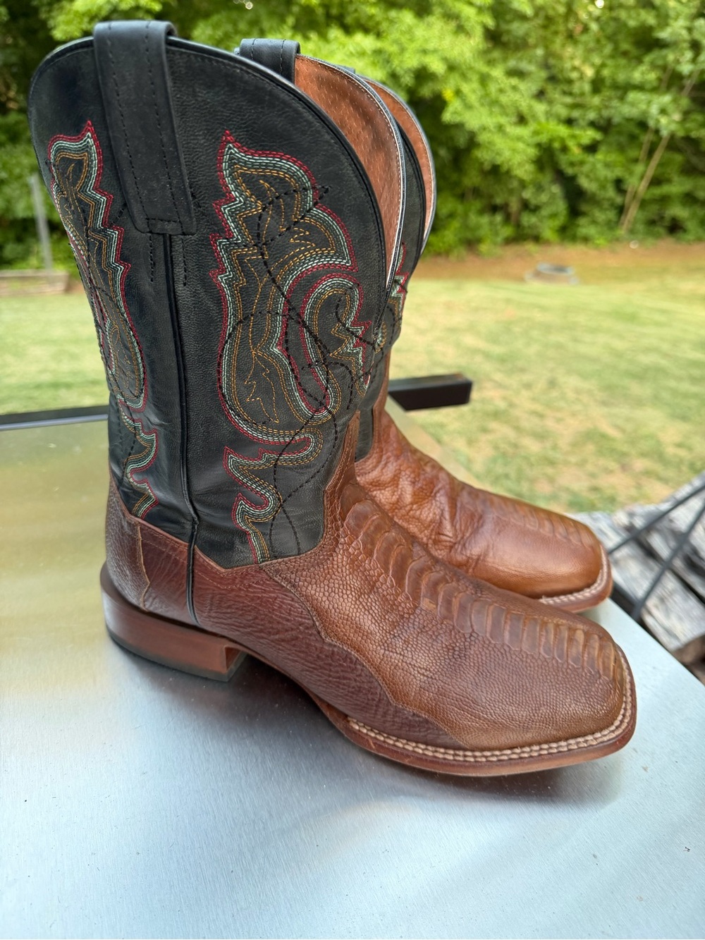Dan Post Genuine Ostrich Leg Cowboy Boots